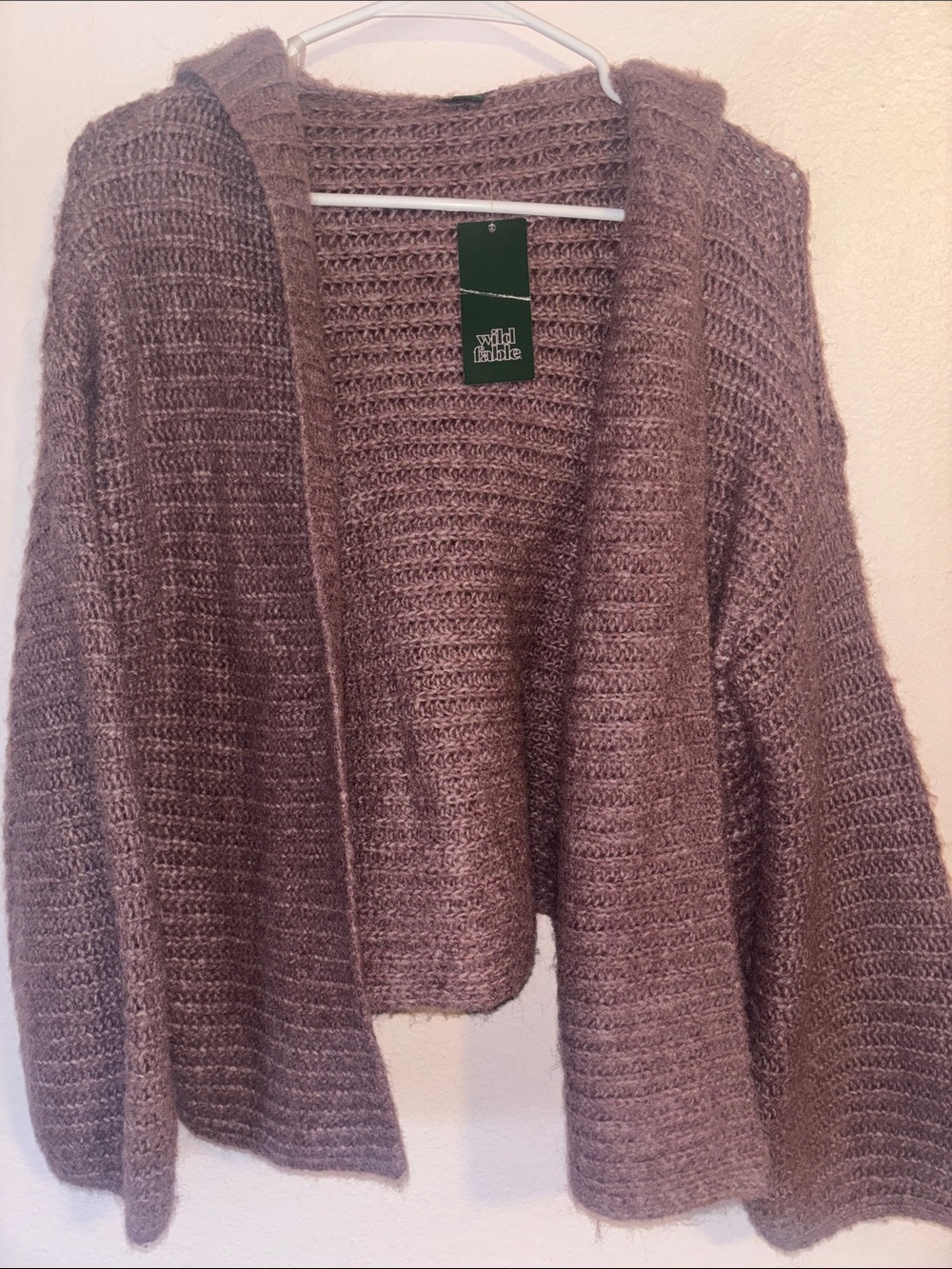 wild fable Woman’s Dusty Mauve Open-Front Knit Cardigan, NWT